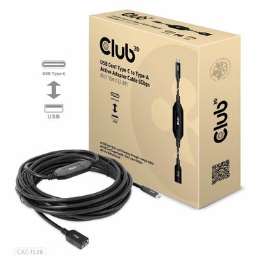 Club 3D - USB typ C-kabel - 24 pin USB-C till USB typ A - 10 m