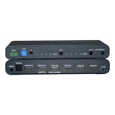 Techly Matrix HDMI 2.1 4X2 mit eingebettetem Ton