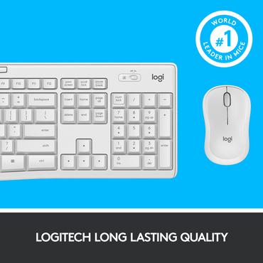 Logitech MK295 Silent - sats med tangentbord och mus - USA, internationellt - offwhite Inmatningsenhet
