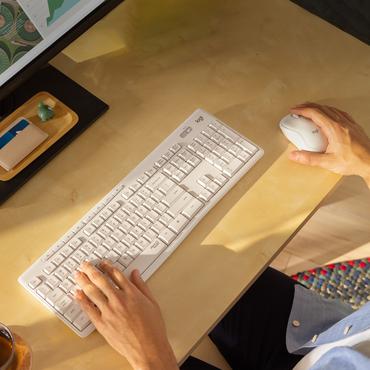 Logitech MK295 Silent - sats med tangentbord och mus - USA, internationellt - offwhite Inmatningsenhet
