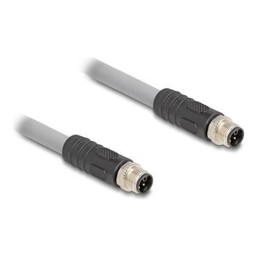 Delock - sensorkabel - 5-pins M12 til 5-pins M12 - 3 m