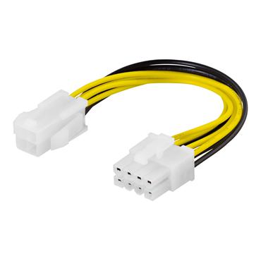 DELTACO ATX12V 4-pin til 8 pin strømadapter - 0,1 m