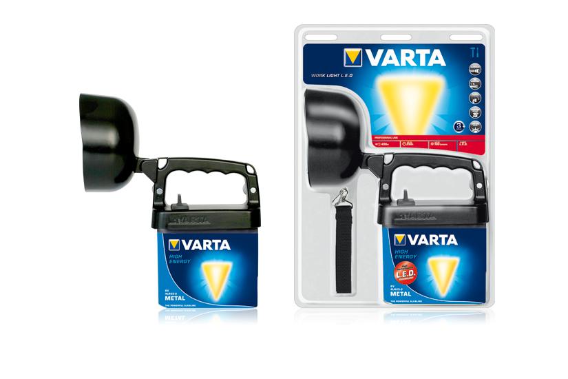 Varta 18660101421 Sort, Blå Hånd lommelygte LED