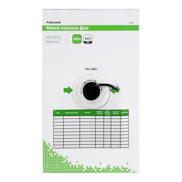 DELTACO bulkkabel - 305 m - sort