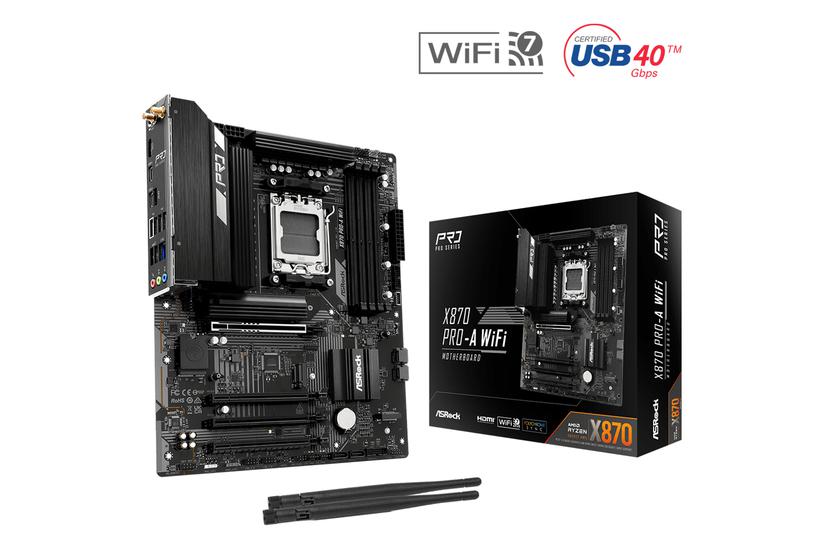 ASRock Moderkort - AMD X870 - AM5-sockel - ATX - DDR5-SDRAM - 4 minnesplatser - 3x M.2