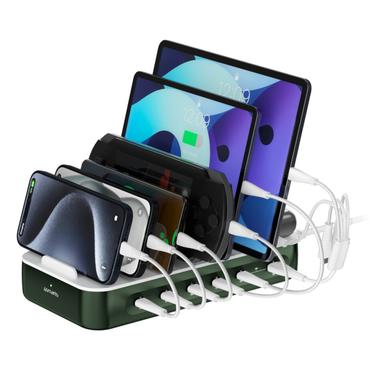 4smarts Ladestation Team 100W 5C/1A inkl. 6 Kabel, grn