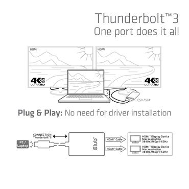 Club 3D SenseVision Ekstern videoadapter - Thunderbolt 3