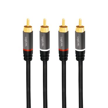 LogiLink CA1203 lydkabel 1,5 m 2 x RCA Sort