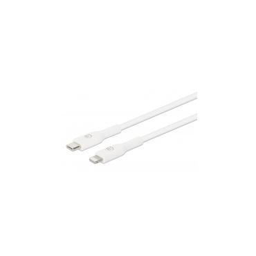 Manhattan 394529 kabel til mobiltelefon Hvid 2 m USB C Lightning