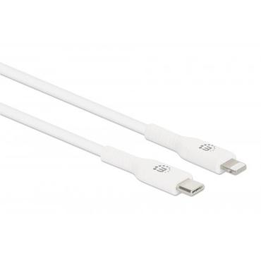 Manhattan 394529 kabel til mobiltelefon Hvid 2 m USB C Lightning