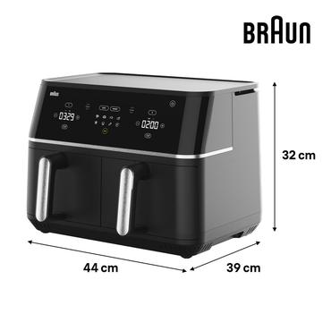 Braun TD 5030I BK Dobbelt 10 L Enkeltstående 2400 W Varmluftsteger Sort, Sølv