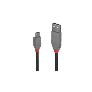 Lindy 36732 USB-kabel USB 2.0 1 m USB A Micro-USB B Sort, Gr&aring;