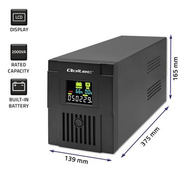 Qoltec Monolith - UPS - 1200 Watt - 2000 VA