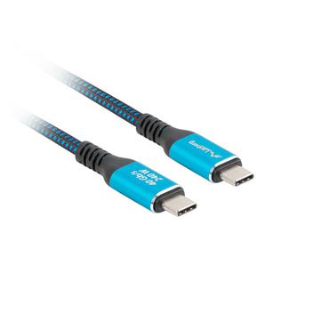 Lanberg CA-CMCM-44CU-0005-BK USB-kabel USB4 Gen 2x2 0,5 m USB C Sort, Blå