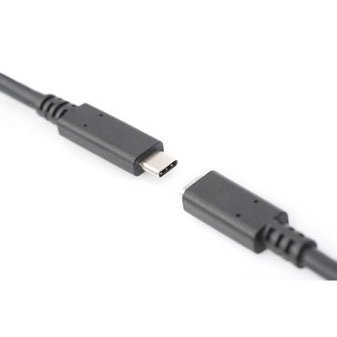 DIGITUS - USB typ C-f&ouml;rl&auml;ngningskabel - 24 pin USB-C till 24 pin USB-C - 70 cm