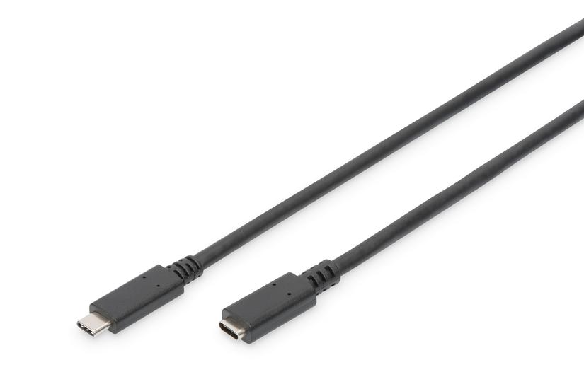 DIGITUS - USB typ C-f&ouml;rl&auml;ngningskabel - 24 pin USB-C till 24 pin USB-C - 70 cm