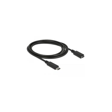 Delock - USB typ C-f&ouml;rl&auml;ngningskabel - 24 pin USB-C till 24 pin USB-C - 1.5 m