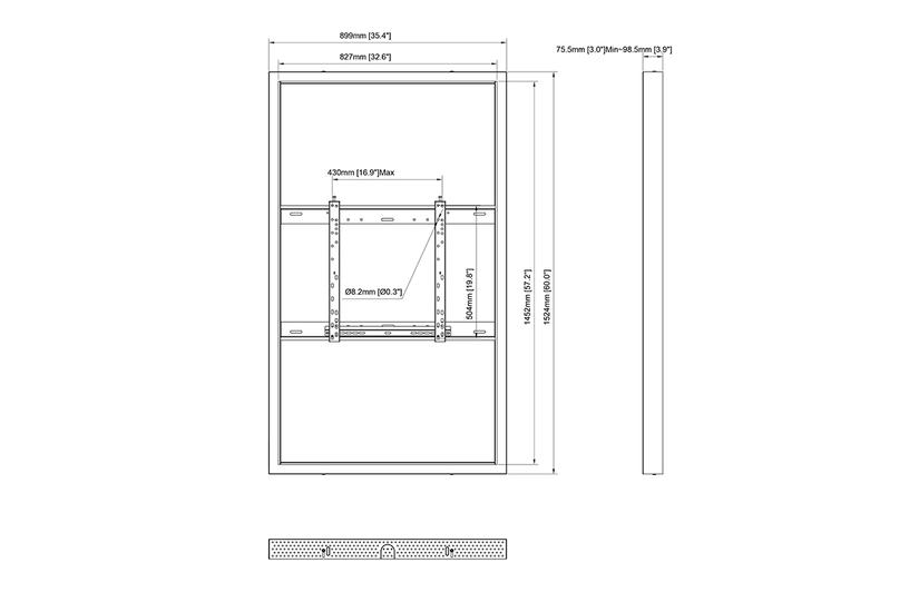 Multibrackets M Pro Series h&ouml;lje - l&aring;g profil - f&ouml;r LCD-panel f&ouml;r digital skyltning - medium - vit