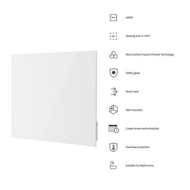 Hombli smartes Infrarot Glas Heizpanel 2024 400W weiÃ