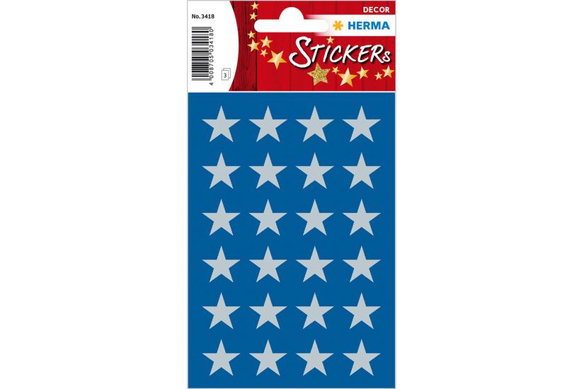 HERMA 3418 dekorativt klisterm&aelig;rke Papir S&oslash;lv Permanent 72 stk