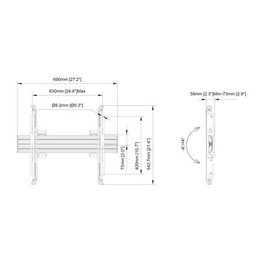 Multibrackets M Pro MBW1U konsol - mikrojustering - för LCD-display - svart
