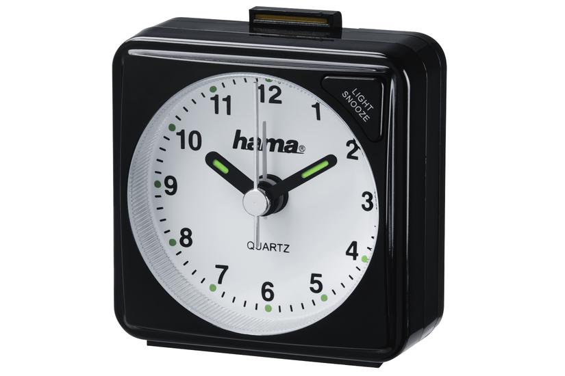 Hama A50 Travel - v&auml;ckarklocka - kvadrat - kvarts - skrivbord - svart