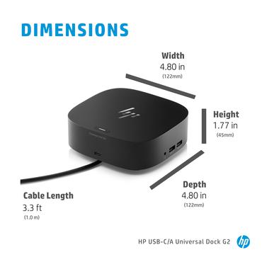 HP USB-C/A Universal Dock G2 - dockingstation - USB-C - HDMI, 2 x DP - GigE