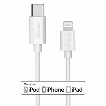 MediaRange Lade- u. Datenkabel USB-C auf Lightning 1m  sw