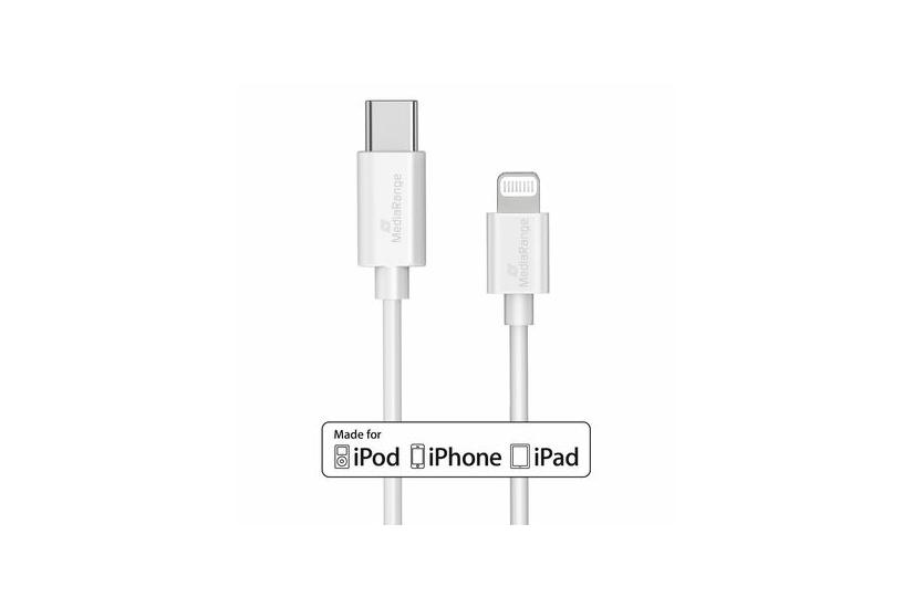 MediaRange Lade- u. Datenkabel USB-C auf Lightning 1m  sw