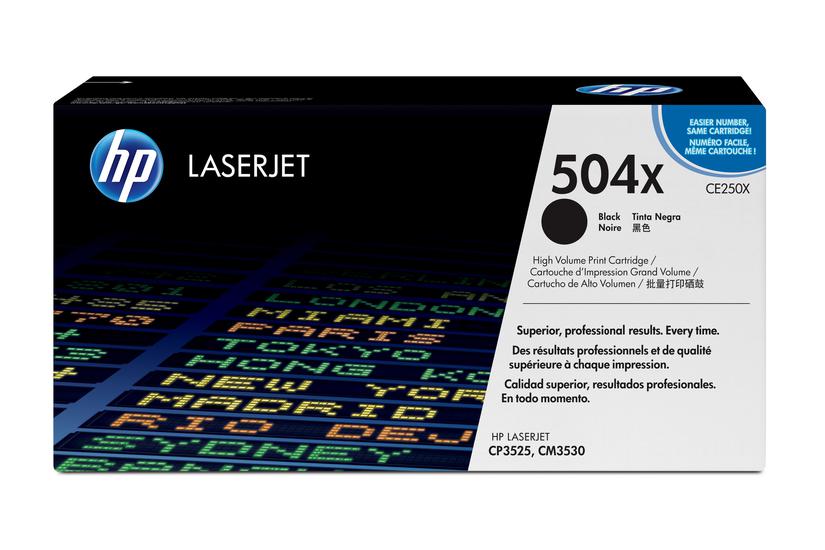 HP 504X - H&oslash;jtydende - sort - original - LaserJet - tonerpatron (CE250X)