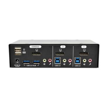 Eaton Tripp Lite series 2-Port DisplayPort KVM Switch w/Audio, Cables and USB 3.0 SuperSpeed Hub - omkopplare f&ouml;r tangentbord/video/mus/ljud/USB - 2 portar