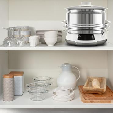 Tefal Convenient Series Deluxe VC502D dampkoger 3 kurv(e) Bordplade 900 W Rustfrit st&aring;l, Hvid