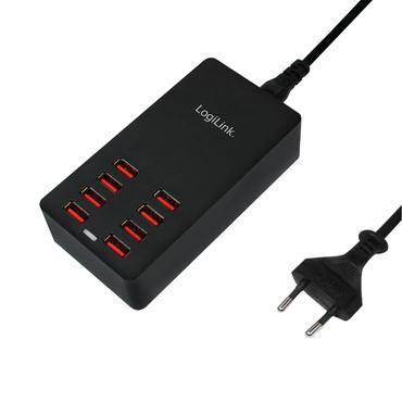 LogiLink Table Charger str&ouml;madapter - 8 x 4-stifts USB typ A - 44 Watt