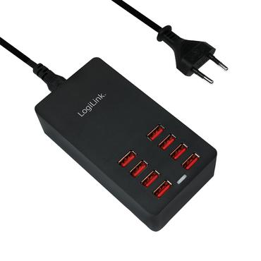 LogiLink Table Charger str&ouml;madapter - 8 x 4-stifts USB typ A - 44 Watt