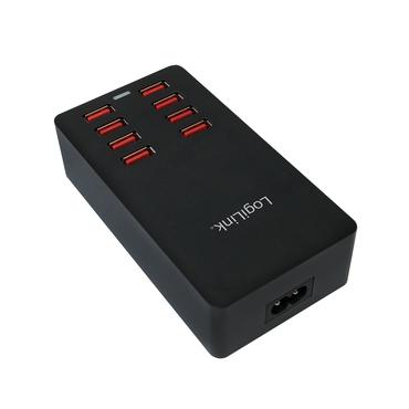 LogiLink Table Charger str&ouml;madapter - 8 x 4-stifts USB typ A - 44 Watt
