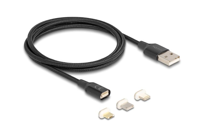 Delock - sats med USB-laddningsadapter - 1 m