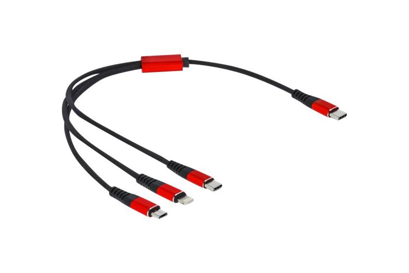 Delock 3 In 1 Kun Opladningskabel Lightning / Usb 2.0 30 Cm