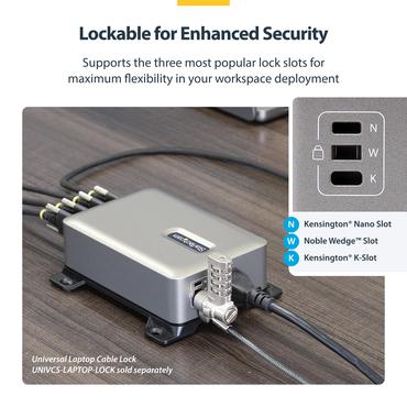 StarTech.com 4-Port USB-C Charger, 240W Total, Single Port 140W EPR str&ouml;madapter - med ytsmonteringsf&auml;ste - 24 pin USB-C - 240 Watt