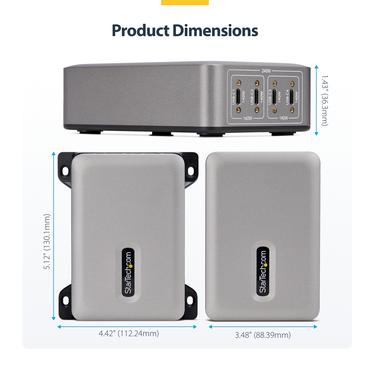 StarTech.com 4-Port USB-C Charger, 240W Total, Single Port 140W EPR str&ouml;madapter - med ytsmonteringsf&auml;ste - 24 pin USB-C - 240 Watt