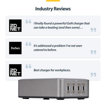 StarTech.com 4-Port USB-C Charger, 240W Total, Single Port 140W EPR str&ouml;madapter - med ytsmonteringsf&auml;ste - 24 pin USB-C - 240 Watt
