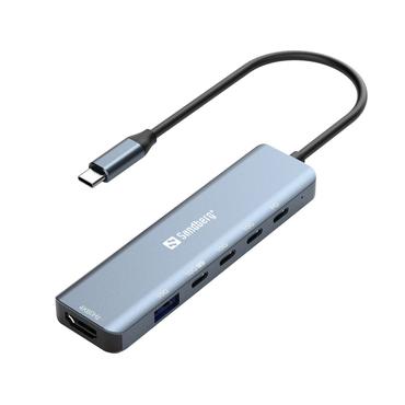 Sandberg 136-77 dockingstation Ledningsf&oslash;rt USB 3.2 Gen 1 (3.1 Gen 1) Type-C Gr&aring;