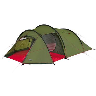 High Peak Tunnel Tent Falcon 4 (green/red, model 2023, with stem for luggage)