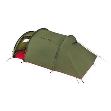 High Peak Tunnel Tent Falcon 4 (green/red, model 2023, with stem for luggage)