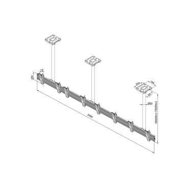 Multibrackets M Pro Series Menu Board Mount Pro MBC4X1U VESA 200 konsol - för 4 LCD-bildskärmar - svart