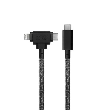 Native Union Belt Cable Duo USB-kabel 1,5 m USB C USB C/Lightning Sort