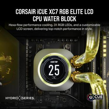 CORSAIR iCUE XC7 RGB ELITE LCD - CPU-vandblokering til flydende kølesystem