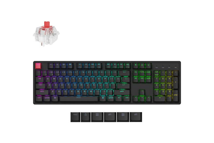 Keychron K10 QMK V2 keyboard Universal USB + RF Wireless + Bluetooth QWERTY English Black