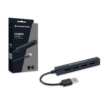 Conceptronic HUBBIES05B interface hub USB 2.0 480 Mbit/s Sort
