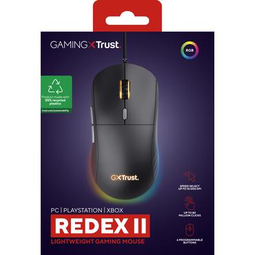 Trust GXT 925 Redex II - mus - letvægts, gaming - USB 2.0 - sort