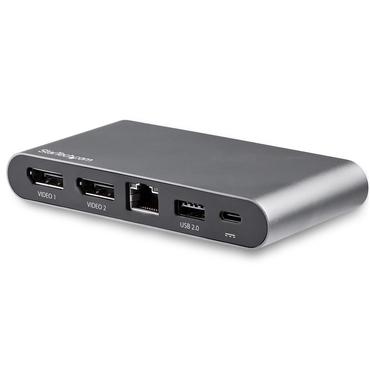 StarTech.com USB C Dock, 4K Dual Monitor DisplayPort, Mini Laptop Docking Station, 100W Power Delivery Passthrough, GbE, 2-Port USB-A Hub, USB Type-C Multiport Adapter 3.3' Cable, Dual DP